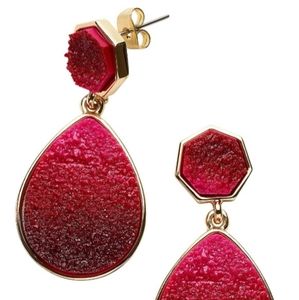 Red Shimmery Earrings. New. Nickel free.